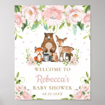 Begrüßungszeichen für Woodland Animals Floral Baby