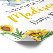 Begrüßungszeichen Gelber Elefant, Mädchendusche Poster (Ecke)