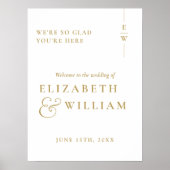 Begrüßungszeichen Gold Modernes Monogram Poster (Vorne)