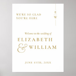 Begrüßungszeichen Gold Modernes Monogram Poster