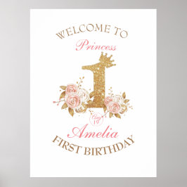 Begrüßungszeichen Goldene Kronprinzessin 1. Geburt Poster