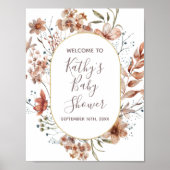 Begrüßungszeichen Herbst Wildblumen Aquarell Poster (Vorne)