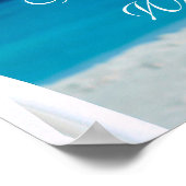 Begrüßungszeichen | Hochzeit am Blue Ocean Beach Poster (Ecke)