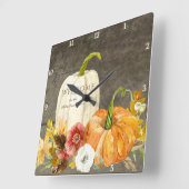 Begrüßungszeichen Holz Bauernhof Herbst Ernte Quadratische Wanduhr (Winkel)