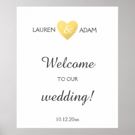 Begrüßungszeichen Imitate goldenes Herz, individue Poster