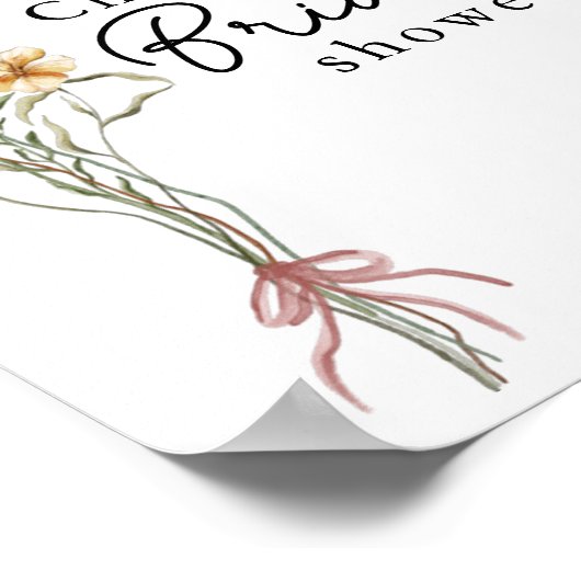 Begrüßungszeichen in Bloom Wildblume Brautparty Poster (Ecke)