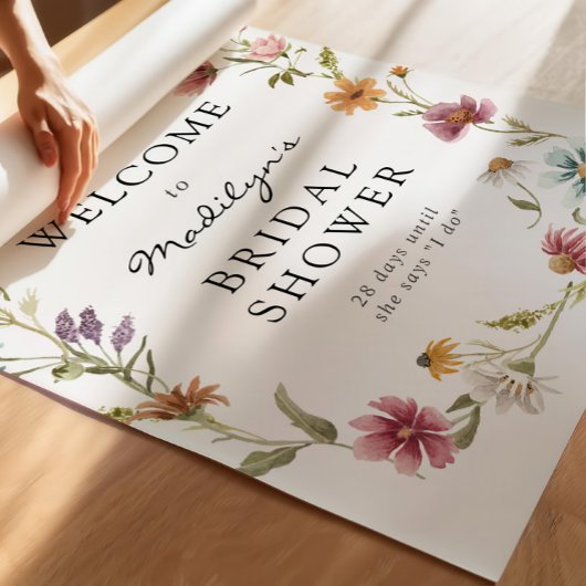 Begrüßungszeichen in Bloom Wildblume Brautparty Poster