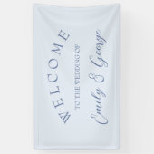 Begrüßungszeichen in hellblau banner (Vertikal)