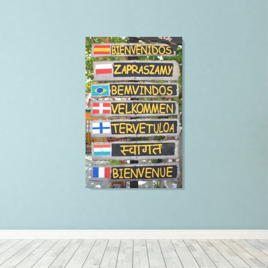 Begrüßungszeichen Leinwanddruck (Insitu (Holzboden))