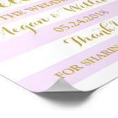 Begrüßungszeichen Lila Streifen Gold Confetti Poster (Ecke)