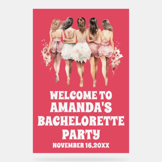 Begrüßungszeichen mattiert Red Acrylic Bachelorett Acrylschild (Vorderseite)