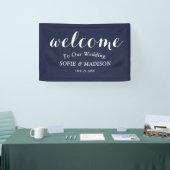 Begrüßungszeichen mit Elegant Navy Blue Banner (Messe)