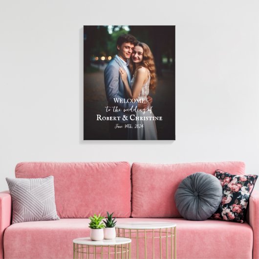 Begrüßungszeichen mit Foto auf Leinwand (Insitu (Wohnzimmer))