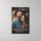 Begrüßungszeichen mit Foto auf Leinwand (Vorderseite)