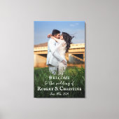 Begrüßungszeichen mit Foto auf Leinwand (Vorderseite)