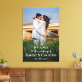 Begrüßungszeichen mit Foto auf Leinwand (Insitu (Wohnzimmer))