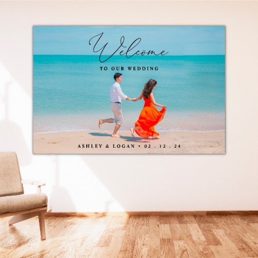 Begrüßungszeichen mit Foto, Hochzeitsfeier Foto Poster