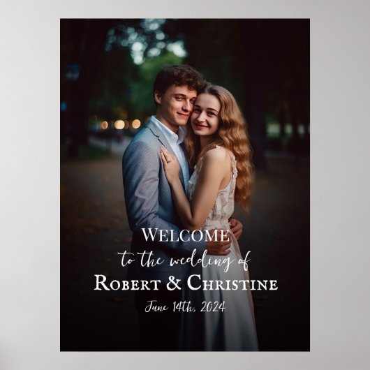 Begrüßungszeichen mit Foto-Schrift Poster (Vorne)