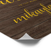 Begrüßungszeichen mit Handschriftenschrift Poster (Ecke)