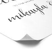 Begrüßungszeichen mit moderner schwarzer Schrift Poster (Ecke)