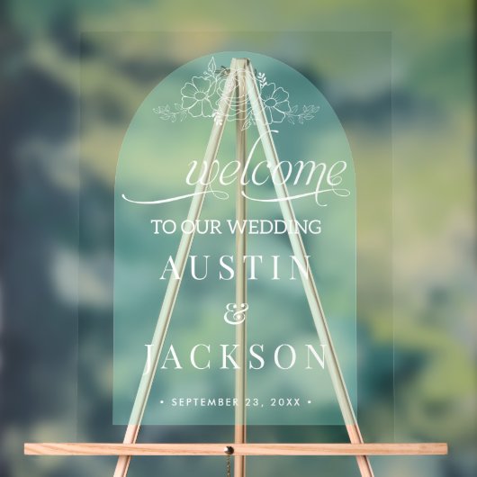 Begrüßungszeichen mit Name und Datum | Acrylschild (Neutral)