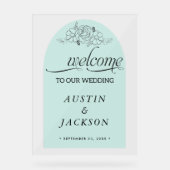 Begrüßungszeichen mit Name und Datum | Acrylschild (Vorderseite)