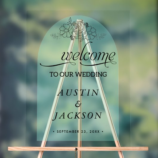 Begrüßungszeichen mit Name und Datum | Acrylschild (Neutral)