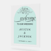 Begrüßungszeichen mit Name und Datum | Acrylschild (Winkel)