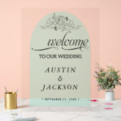 Begrüßungszeichen mit Name und Datum | Acrylschild (Hochzeit)