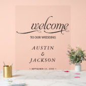 Begrüßungszeichen mit Name und Datum | Acrylschild (Hochzeit)
