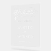 Begrüßungszeichen mit Name und Datum | Acrylschild (Winkel)