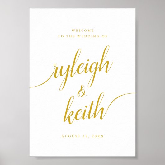 Begrüßungszeichen mit trendiger Kalligrafie Poster (Vorne)