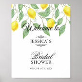 Begrüßungszeichen | Modern Boho Lemon Summer Weddi Poster (Vorne)