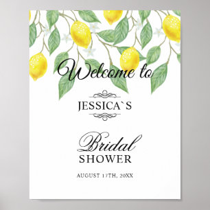 Begrüßungszeichen Modern Boho Lemon Summer Weddi Poster