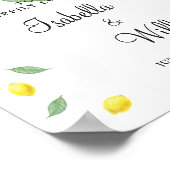 Begrüßungszeichen | Modern Lemon Boho Summer Weddi Poster (Ecke)