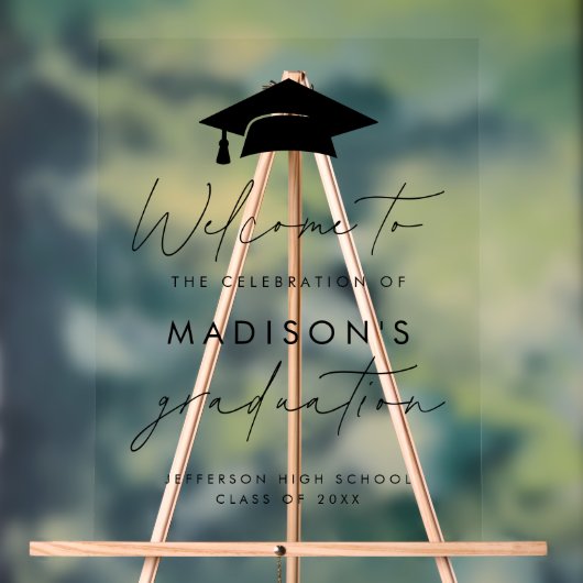 Begrüßungszeichen moderner Lässiger Script-Graduie Acrylschild (Neutral)