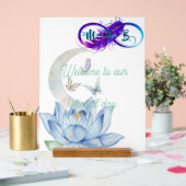 Begrüßungszeichen Moon & Lotus Akryllisch Acrylschild (Hochzeit)