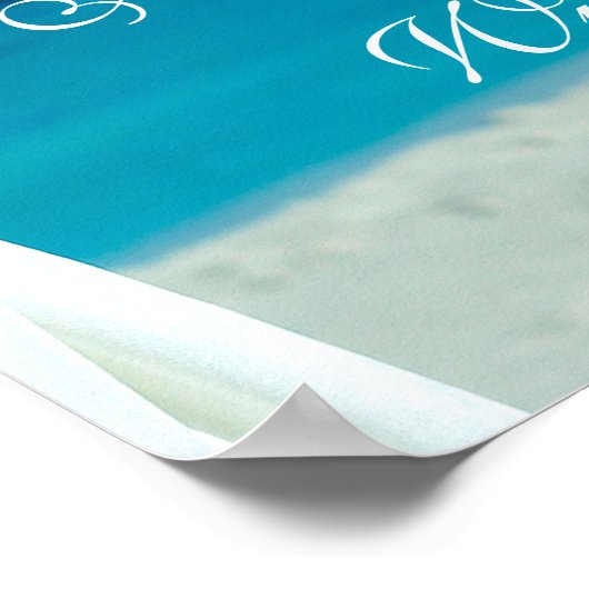 Begrüßungszeichen | Ocean Beach Summer Wedding Poster (Ecke)