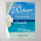 Begrüßungszeichen | Ocean Beach Summer Wedding Poster (Vorne)