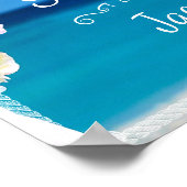Begrüßungszeichen | Ocean Beach Summer Wedding Poster (Ecke)