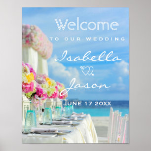Begrüßungszeichen Ocean Beach Summer Wedding Poster