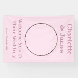 Begrüßungszeichen | Paare Fotos Pastellfarben Rosa Banner