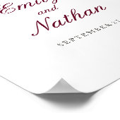 Begrüßungszeichen Red Burgundy Floral Poster (Ecke)