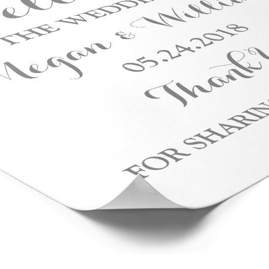 Begrüßungszeichen Rosa Blume Poster (Ecke)