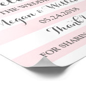 Begrüßungszeichen Rosa Blume Streifen Poster (Ecke)