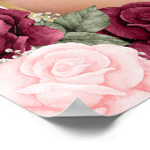 Begrüßungszeichen Rosa goldfarbenes Foto Poster (Ecke)