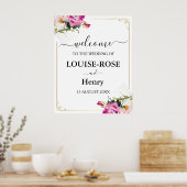 Begrüßungszeichen - Rosa Rose Gold Design Poster (Küche)