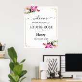 Begrüßungszeichen - Rosa Rose Gold Design Poster (Heimbüro)