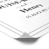 Begrüßungszeichen - Rosa Rose Gray Boarder Poster (Ecke)