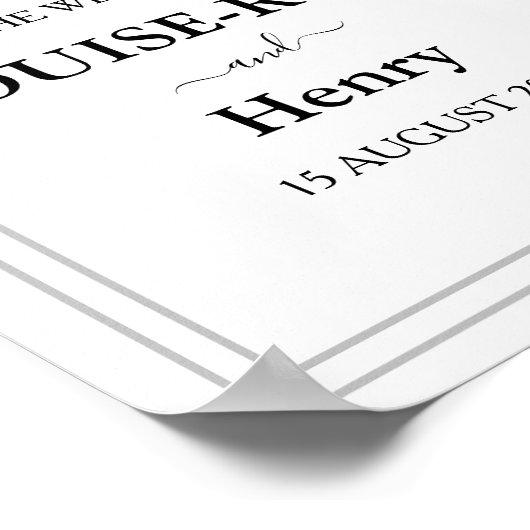 Begrüßungszeichen - Rosa Rose Gray Boarder Poster (Ecke)